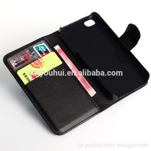 High Quality Leather Holster Card Wallet Flip Case Cover For IPhone 4 4S